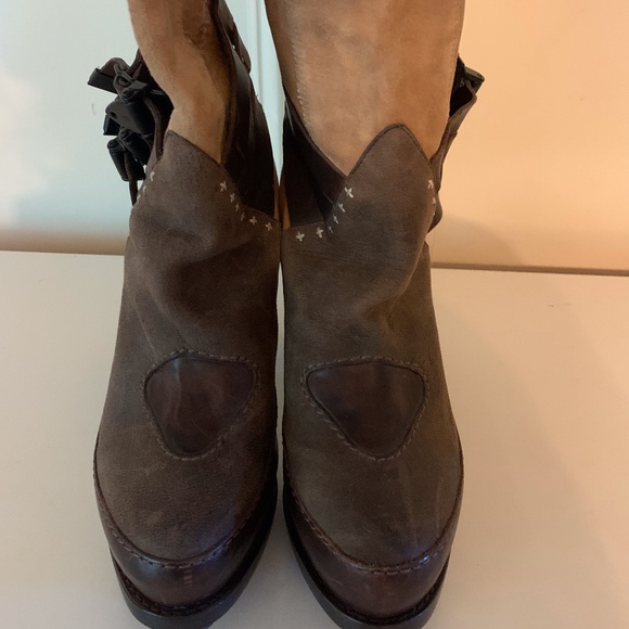 rag & bone Leather Platform Boots LIKE NEW Size 6 - Picture 2 of 5